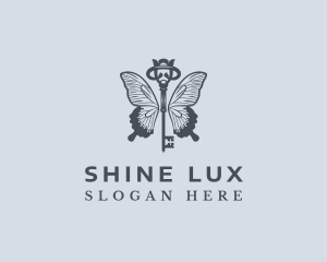 Luxe Key Butterfly logo design