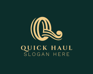 Fancy Luxury Cursive Letter Q logo design