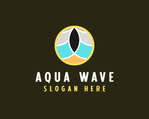 Beach Wave Circle logo design