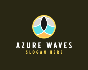 Beach Wave Circle logo design