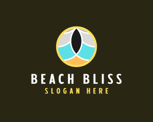 Beach Wave Circle logo design