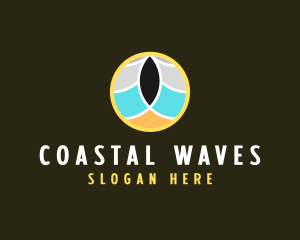 Beach Wave Circle logo design