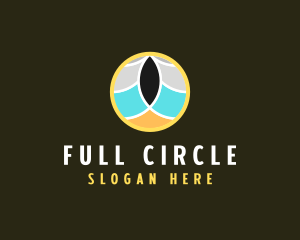 Beach Wave Circle logo design