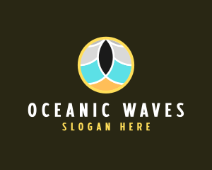 Beach Wave Circle logo design