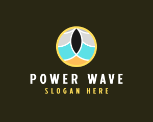 Beach Wave Circle logo design