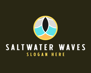 Beach Wave Circle logo design