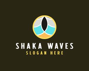 Beach Wave Circle logo design