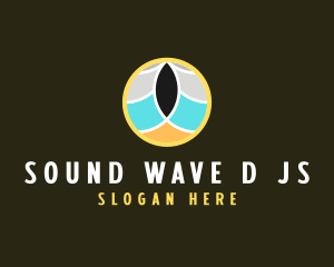 Beach Wave Circle logo design