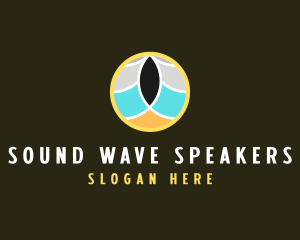 Beach Wave Circle logo design