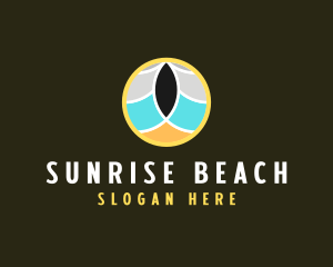 Beach Wave Circle logo design