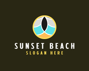 Beach Wave Circle logo design