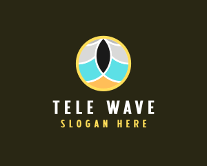 Beach Wave Circle logo design