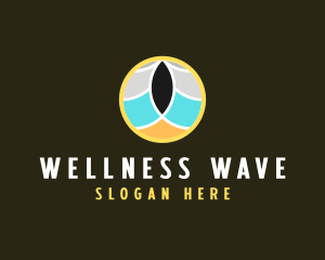 Beach Wave Circle logo design