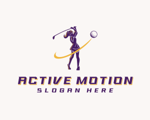 Female Golf Athlete logo design