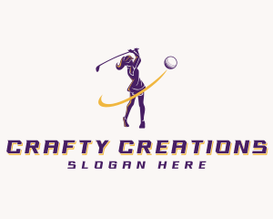 Female Golf Athlete logo