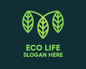 Organic Green Leaves logo design