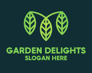 Organic Green Leaves logo design