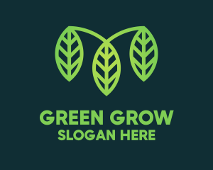 Organic Green Leaves logo design