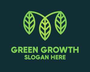 Organic Green Leaves logo design