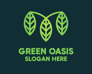 Organic Green Leaves logo design