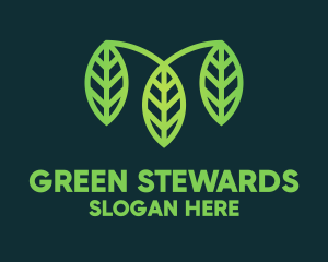 Organic Green Leaves logo design