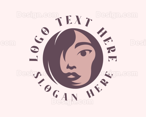 Round Woman Face Logo