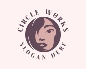Round Woman Face logo