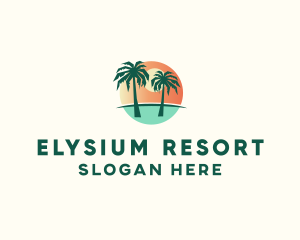 Sunset Palm Tree Paradise logo