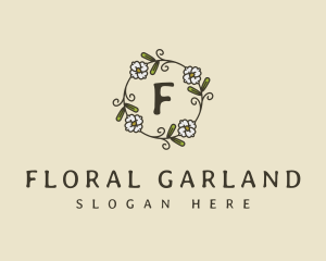 Wedding Flower Wreath Garland logo design