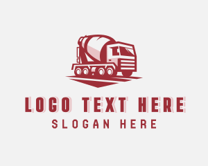 Concrete Mixer Truck Construction Logo