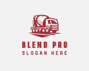 Concrete Mixer Truck Construction logo design