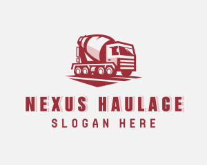 Concrete Mixer Truck Construction logo design