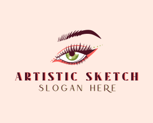 Makeup Artist Eyelashes logo design