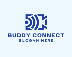 Blue Video Steaming Wifi logo design