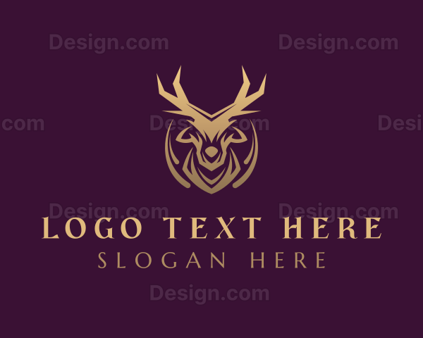 Gold Deer Antlers Logo