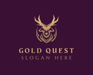 Gold Deer Antlers logo design