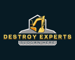 Excavator Demolition Contractor logo design