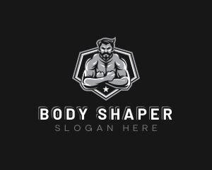 Hunk Bodybuilder Gym logo design