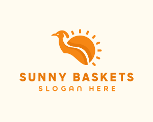 Orange Sun Bird logo design