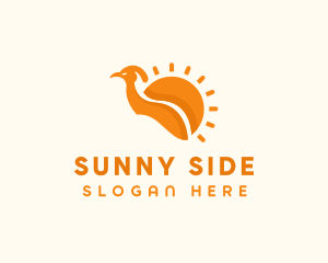 Orange Sun Bird logo design