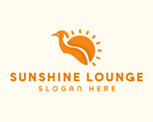 Orange Sun Bird logo design