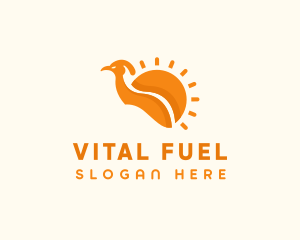 Orange Sun Bird logo design