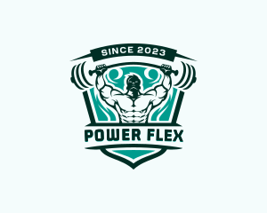 Muscular Weightlifting Man logo