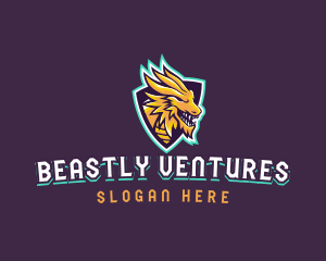 Monster Dragon Shield logo design