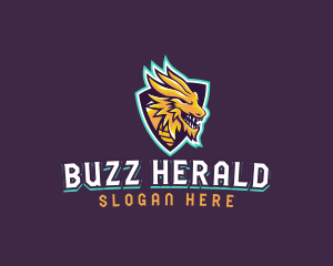 Monster Dragon Shield logo design