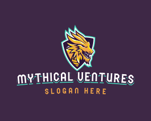 Monster Dragon Shield logo design