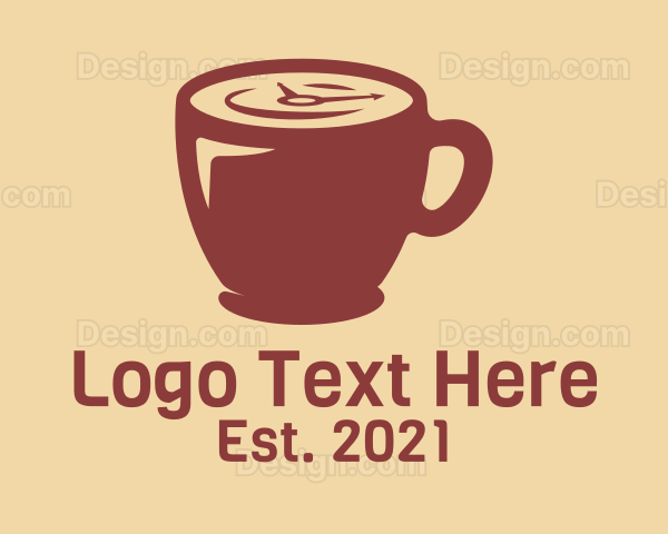 Coffee Cup Clock Logo