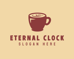 Coffee Time Cup Clock  logo design