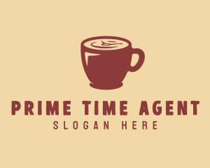 Coffee Time Cup Clock  logo design