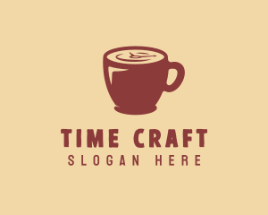 Coffee Time Cup Clock  logo design